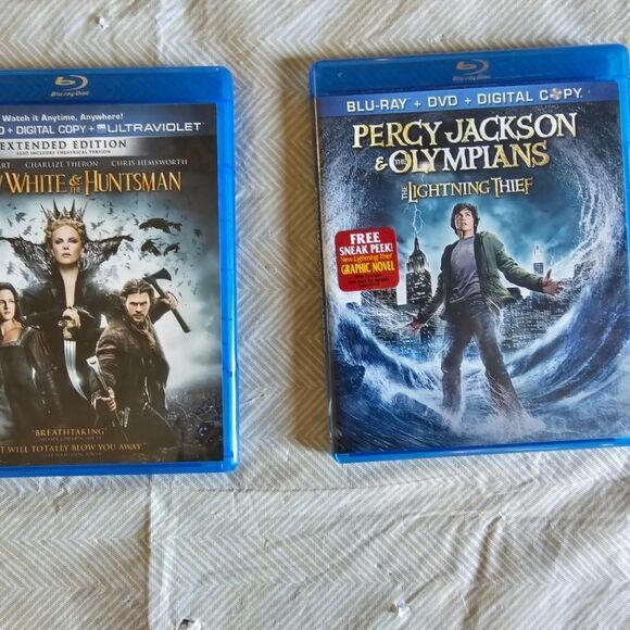 DVDS blue ray Percy Jackson & The Olympians & Snow white pre-owned - Picture 1 of 8